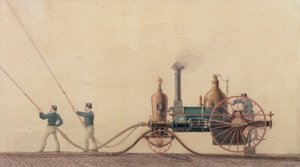 Die erste Dampffeuerspritze, die 1841 in den Vereinigten Staaten verwendet wurde von P.R. Hodge