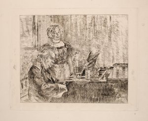 Edvard und Nina Grieg am Klavier