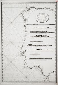 Karte der Küsten von Spanien und Portugal, von Kap Pinas bis zur Straße von Gibraltar, konstruiert und sorgfältig gezeichnet nach den neuesten Beobachtungen der Offiziere der französischen und spanischen Marine von P. Steel