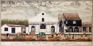 Eine Südansicht des Wesleyanischen Missionshauses, Colombo auf der Insel Ceylon, errichtet Anno Domini 1816