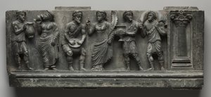 Bacchanalisches Relief, Pakistan, Gandhara, Buner-Gebiet, frühe Kushan-Periode (AD 1-320) von Pakistani School