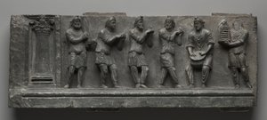 Bacchanalisches Relief, Pakistan, Gandhara, Buner-Gebiet, frühe Kushan-Periode (AD 1-320) von Pakistani School