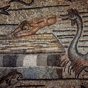 Szene aus dem Leben des Jonas, Darstellung des Auswurfs durch den Fisch am Strand (Detail) von Paleo Christian