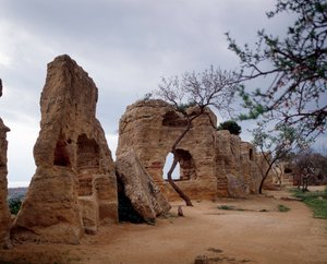 Ansicht der frühchristlichen Nekropole, 4. Jahrhundert von Paleo Christian
