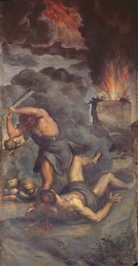 Innenansicht der Orgelpanele, die Kain und Abel darstellen, 1600