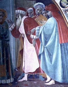 Der Streit des Hl. Stephanus, (Detail) von Paolo Uccello