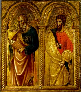 Apostel Heiliger Jakobus und Heiliger Bartholomäus, ca. 1345 von Paolo Veneziano