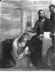 Das Mahl im Haus des Simon des Pharisäers, Detail des zentralen Teils, 1570