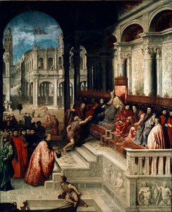 Die Übergabe des Dogenrings an Andrea Gritti (1455-1538) von Paris Bordone