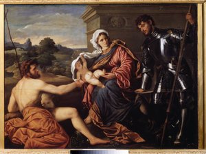 Madonna mit Kind, Johannes dem Täufer und Georg von Paris Bordone
