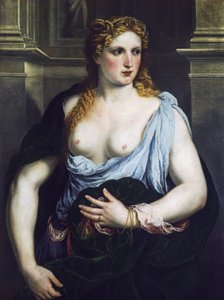 Frau mit grünem Umhang