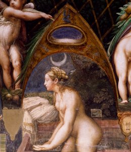Diana taucht in die Quelle, aus dem Mythos von Diana und Actaeon von Parmigianino