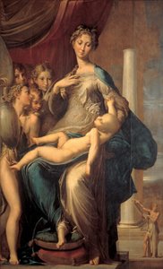 Madonna mit langem Hals, Gemälde von Parmigianino von Parmigianino