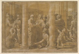 Die Heiligen Peter und Johannes heilen die Kranken von Parmigianino