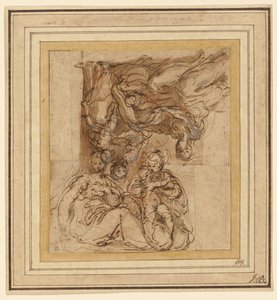 Zwei Studien für eine Heilige Familie von Parmigianino