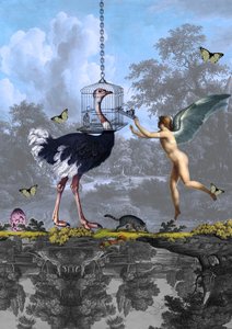 Surrealer Straußenengeltraum