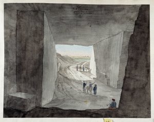 Ägypten. Innenansicht eines Steinbruchs am Berg Kattan von Pascal Xavier (after) Coste