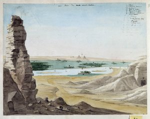 Ansicht vom Berg Kattan. Ägypten. 1818 von Pascal Xavier (after) Coste