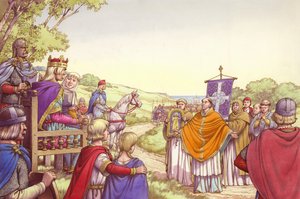 Augustinus vor König Ethelbert und seiner Königin Bertha