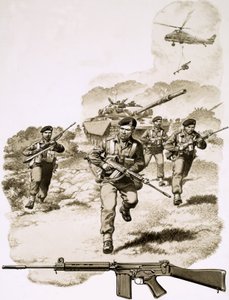 Britische Infanterie mit dem SLR-Gewehr