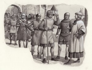 Fußsoldaten aus dem 14. Jahrhundert
