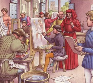 Lorenzo de Medici besucht die Schule für Künstler