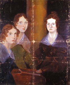 Porträt der drei Bronte-Schwestern: Charlotte Bronte, Emily Bronte und Anne Bronte, englische Schriftstellerinnen. Gemälde ihres Bruders Branwell Patrick Bronte