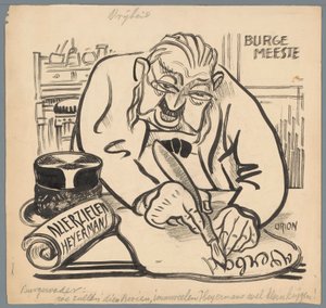Bürgermeister verbietet Heijermans Allerseelen von Patricq Kroon (signed by artist)