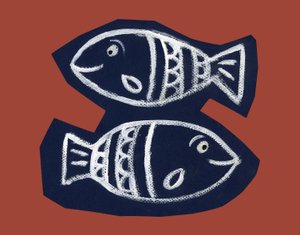 Horoskop: Das Zeichen der Fische. Illustration von P. La Porta