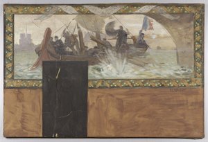 Skizze für das Kabinett des Präfekten des Hôtel de Ville de Paris: Fluctuat Nec Mergitur von Paul Emile Mangeant