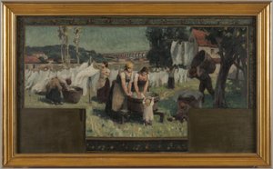Skizze für das Rathaus von Arcueil-Cachan: Les Blanchisseuses