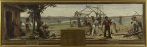 Skizze für das Rathaus von Saint Maur-des-Fossés: Familie und Arbeit von Paul Albert Baudouin