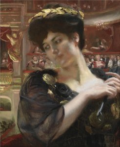 La Comédie-Française. Porträt der Schauspielerin Gabrielle Réjane 1856-1920 von Paul Albert Besnard