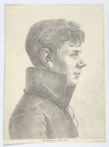 Porträt eines jungen Mannes im Profil, 1808 von Paul Anton Skerl