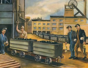 Das Fördergerüst eines Kohlebergwerks im Vereinigten Königreich von Paul B. Mann