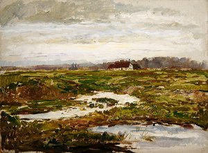 Eine bayerische Landschaft aus den Ausläufern der Alpen von Paul Baum