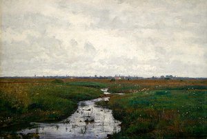 Ein Bach auf dem Moor bei Dachau von Paul Baum