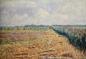 Eine flache niederländische Landschaft unter einem Sommerhimmel mit klaren weißen Wolken, ca. 1890 von Paul Baum