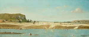 Die Ufer des Flusses Durance bei Saint Paul
