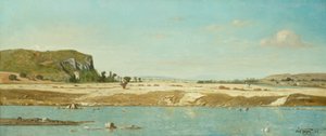 Die Ufer des Flusses Durance bei Saint Paul