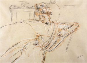Madame Helleu beim Lesen