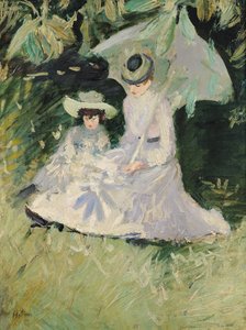 Madame Helleu und ihre Tochter im Schloss von Boudran von Paul Cesar Helleu