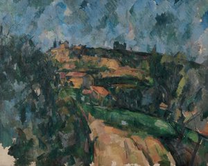 Kurve der Straße am oberen Ende des Chemin des Lauves von Paul Cézanne