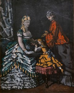 Innenraum mit zwei Frauen und einem Kind von Paul Cézanne