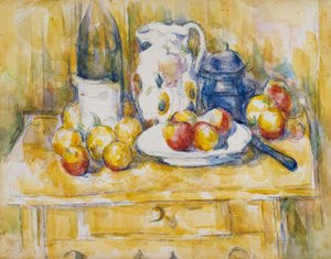 Stillleben mit Äpfeln auf einem Sideboard