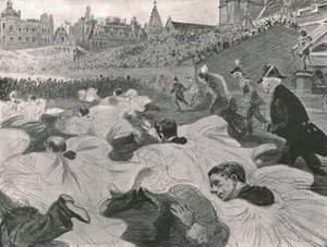 In Eile, den König und die Königin die Abtei verlassen zu sehen, 1902 von Paul Charles Renouard