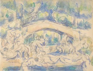 Badende an einer Brücke, 1900-06