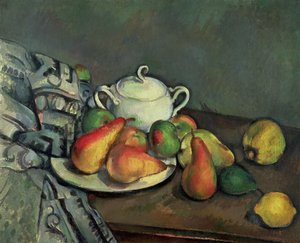 Stillleben mit Zuckerdose und Obst