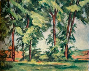 Hohe Bäume am Jas de Bouffan, um 1883, 1929 von Paul Cézanne
