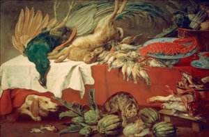 Stillleben mit Wildbret und Hummer von Paul De Vos